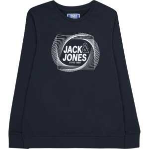 Jack & Jones Junior Mikina 'Luca' námořnická modř / bílá