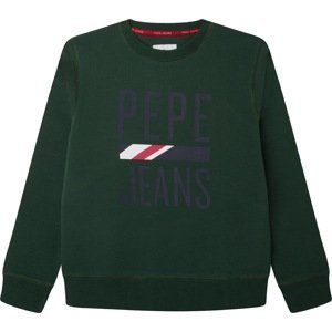 Pepe Jeans Mikina 'Otis' tmavě zelená / lenvandulová / červená / bílá