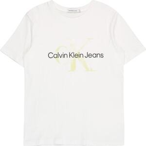 Calvin Klein Jeans Tričko žlutá / černá / bílá