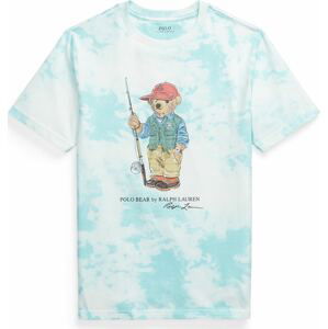 Polo Ralph Lauren Tričko aqua modrá / světle hnědá / světle červená / offwhite