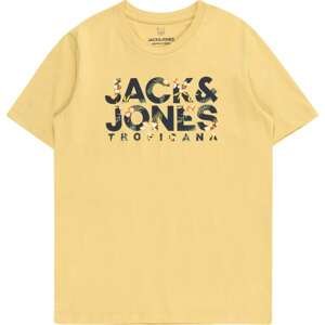 Jack & Jones Junior Tričko 'BECS' hořčicová / oranžová / černá / bílá