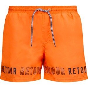 Retour Jeans Plavecké šortky 'Renzo' námořnická modř / svítivě oranžová
