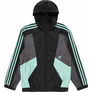 ADIDAS SPORTSWEAR Sportovní bunda tyrkysová / tmavě šedá / černá