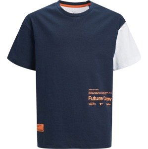 Jack & Jones Junior Tričko námořnická modř / oranžová / bílá