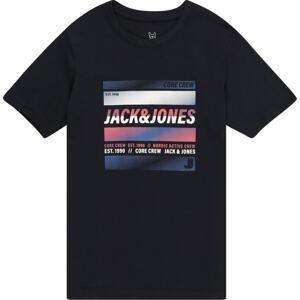 Jack & Jones Junior Tričko marine modrá / námořnická modř / grenadina / bílá