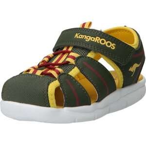 KangaROOS Otevřená obuv 'K-GROBI' žlutá / tmavě zelená / bordó