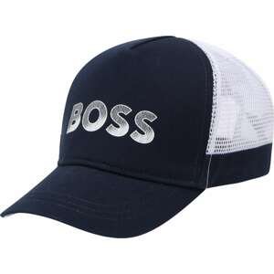 BOSS Kidswear Klobouk tmavě modrá / stříbrná / bílá