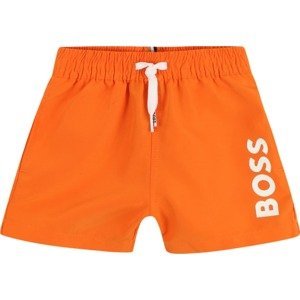 BOSS Kidswear Plavecké šortky mandarinkoná / bílá