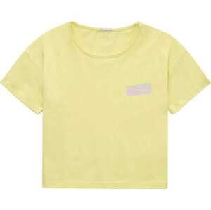 TOM TAILOR Tričko pastelově žlutá / pastelová fialová