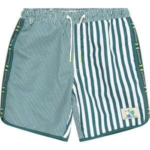 SCOTCH & SODA Plavecké šortky tmavě zelená / bílá