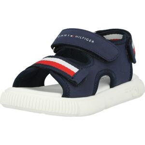 TOMMY HILFIGER Otevřená obuv námořnická modř / červená / bílá