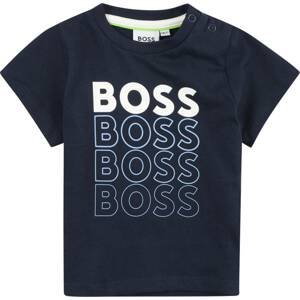BOSS Kidswear Tričko námořnická modř / světlemodrá / bílá