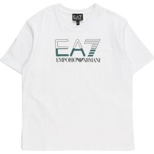 EA7 Emporio Armani Tričko smaragdová / černá / bílá