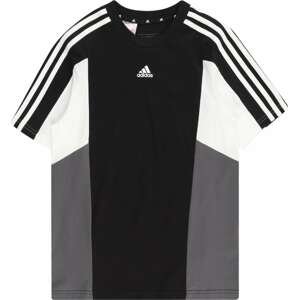 ADIDAS SPORTSWEAR Funkční tričko tmavě šedá / černá / bílá