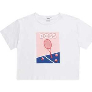 BOSS Kidswear Tričko enciánová modrá / červená / bílá