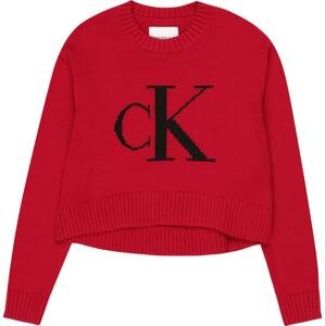 Calvin Klein Jeans Svetr červená / černá