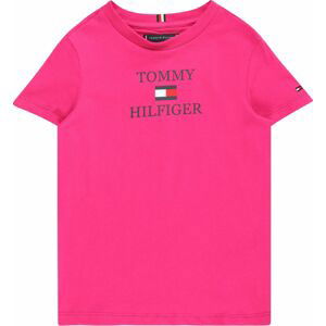 TOMMY HILFIGER Tričko námořnická modř / pink / červená / bílá