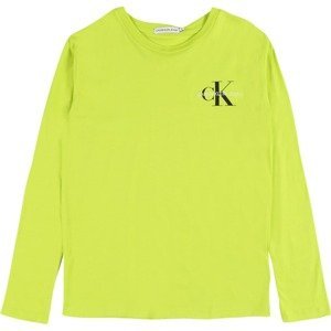 Calvin Klein Jeans Tričko svítivě zelená / černá / bílá