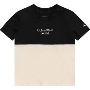 Calvin Klein Jeans Tričko 'HERO' světle růžová / černá
