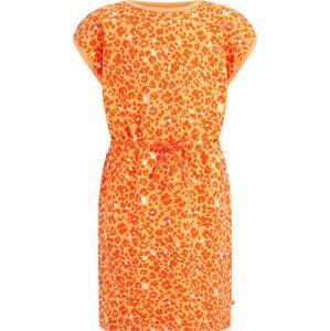 WE Fashion Šaty oranžová / humrová / bílá
