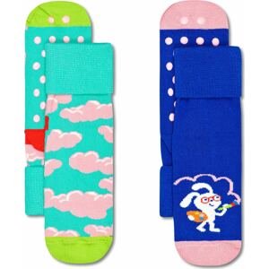 Happy Socks Ponožky kobaltová modř / limetková / nefritová / pastelově růžová