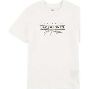 Jack & Jones Junior Tričko námořnická modř / mokka / bílá