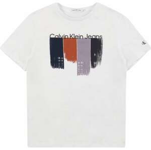 Calvin Klein Jeans Tričko karamelová / bledě fialová / černá / bílá