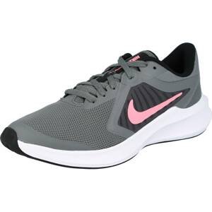NIKE Sportovní boty 'Downshifter 10' šedá / pink / černá