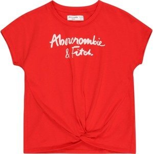 Abercrombie & Fitch Tričko červená / bílá