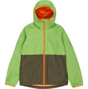 JACK WOLFSKIN Outdoorová bunda 'Rainy Days' khaki / tmavě zelená / oranžová