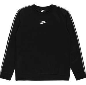 Nike Sportswear Mikina 'REPEAT' černá / bílá