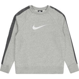 Nike Sportswear Mikina tmavě šedá / šedý melír / bílá