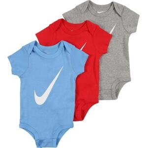 Nike Sportswear Dupačky/body modrá / šedý melír / červená / bílá