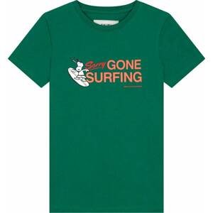 Shiwi Tričko 'Snoopy Gone Surfing' tmavě zelená / oranžová / světle červená / bílá