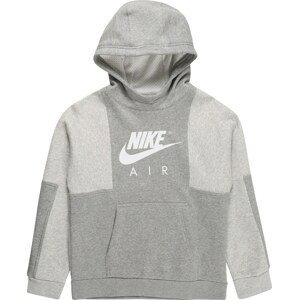 Nike Sportswear Mikina světle šedá / šedý melír / bílá