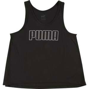 PUMA Sportovní top černá / bílá