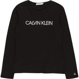 Calvin Klein Jeans Tričko černá / bílá