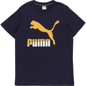 PUMA Tričko noční modrá / žlutá / bílá