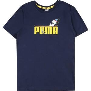 PUMA Tričko námořnická modř / žlutá / bílá