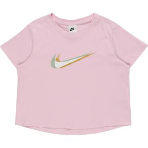 Nike Sportswear Tričko zlatá / šedá / růžová / bílá