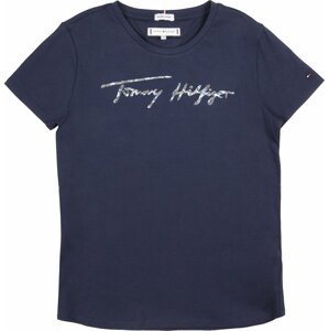 TOMMY HILFIGER Tričko námořnická modř / tyrkysová / šedá / bílá