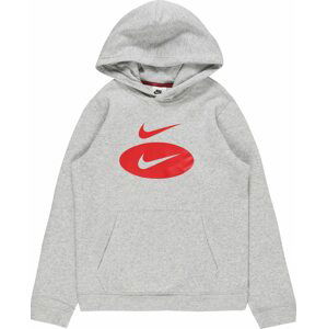 Nike Sportswear Mikina šedá / červená