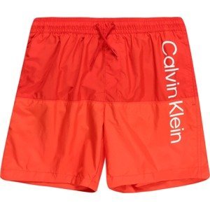 Calvin Klein Swimwear Plavecké šortky oranžově červená / světle červená / bílá
