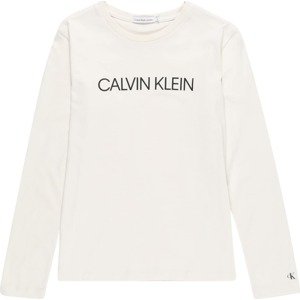 Calvin Klein Jeans Tričko černá / bílá