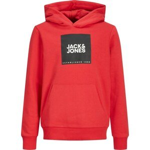 Jack & Jones Junior Mikina 'Lock' červená / černá / bílá