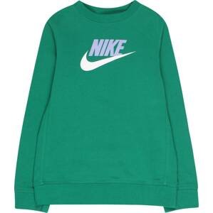 Nike Sportswear Mikina tmavě zelená / šeříková / bílá