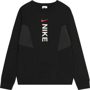 Nike Sportswear Mikina ohnivá červená / černá / bílá