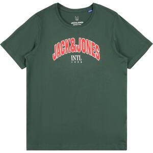 Jack & Jones Junior Tričko tmavě zelená / červená / bílá