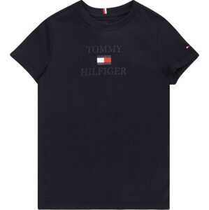TOMMY HILFIGER Tričko námořnická modř / červená / černá / bílá