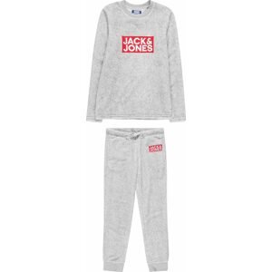 Jack & Jones Junior Joggingová souprava světle šedá / červená